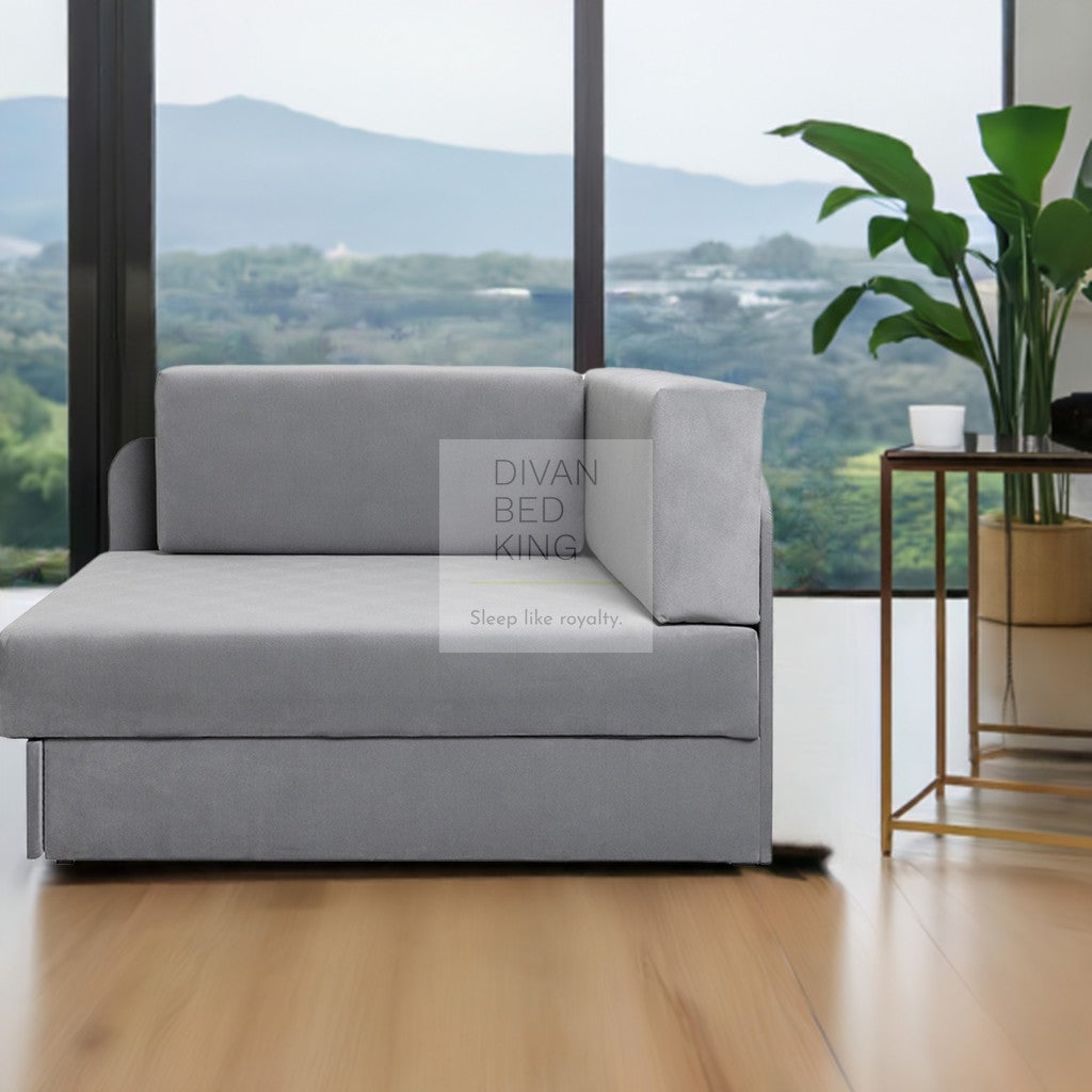 Cuboid Pink Brushed Cotton Corner 2 Seater Sofa Bed with Storage