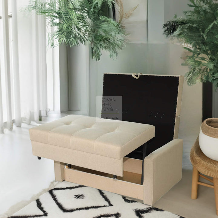 Salerno Grey and Blue 3 in 1 Sofa Bed 2 Seater with Storage