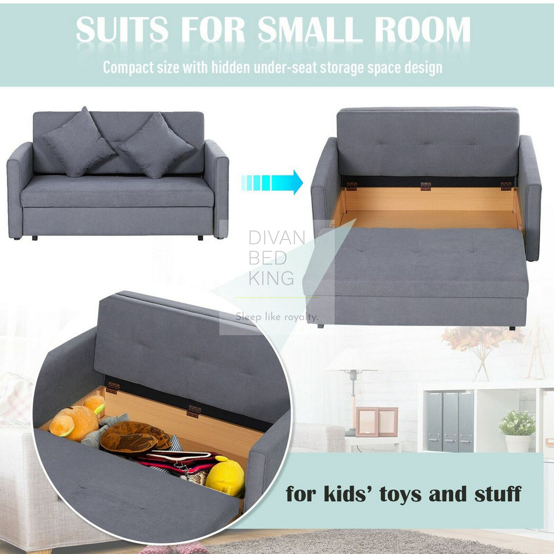 Ramiro 3-in-1 Sofa Bed 2 Seater with Storage