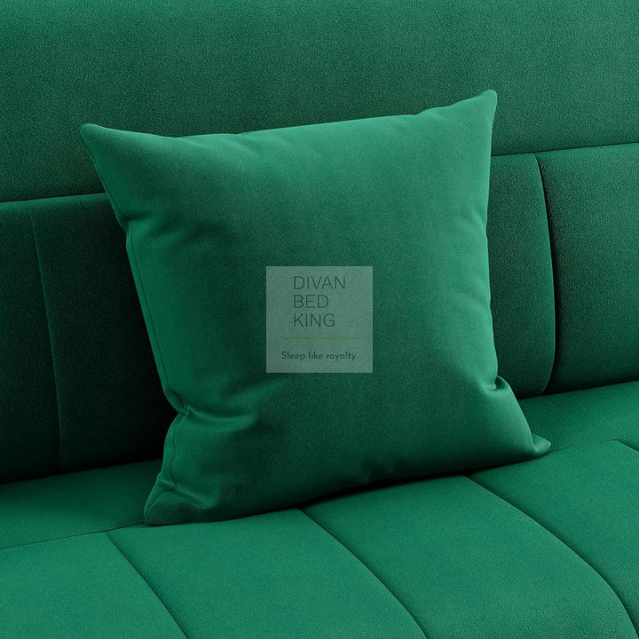 Parisa Green Velvet Velour Sofa Love Seat with Gold Metal Legs