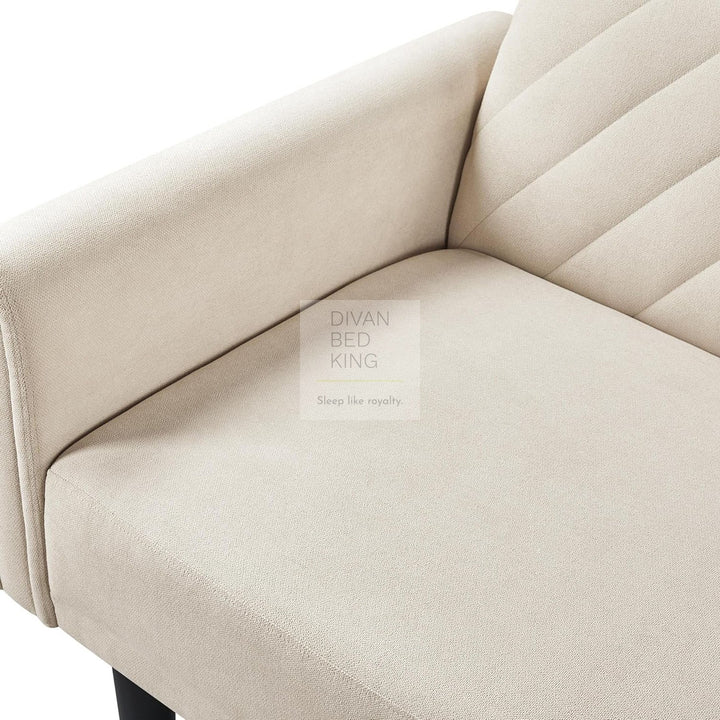 Lucca Soft Beige Brushed Cotton 2 in 1 Convertible Daybed Sofa Bed Couch