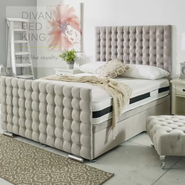Valencia Luxury Ottoman Divan with Floorstanding Headboard and Footboa