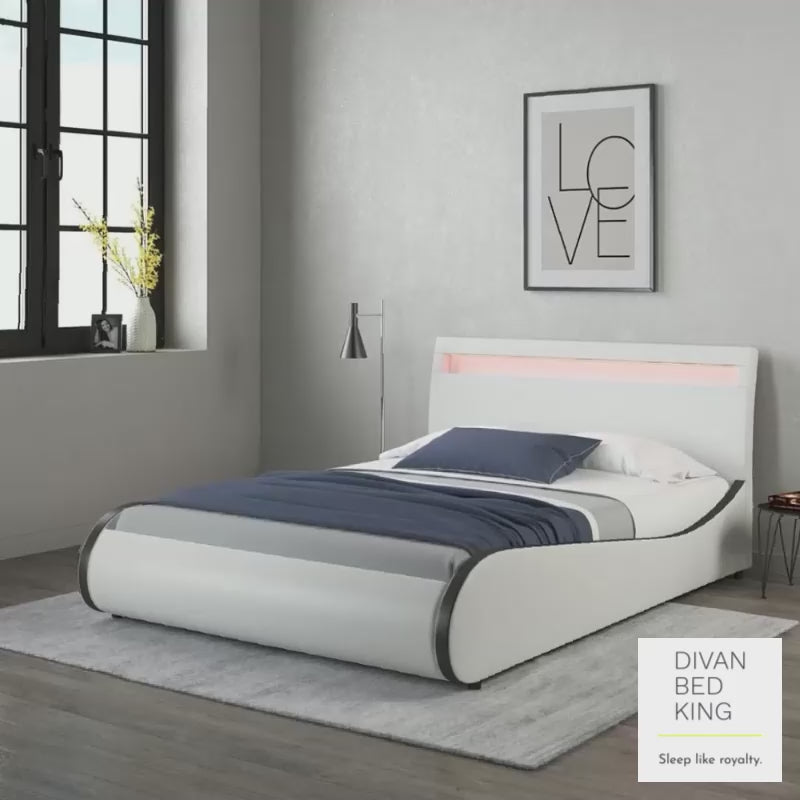Modern white king bed sales