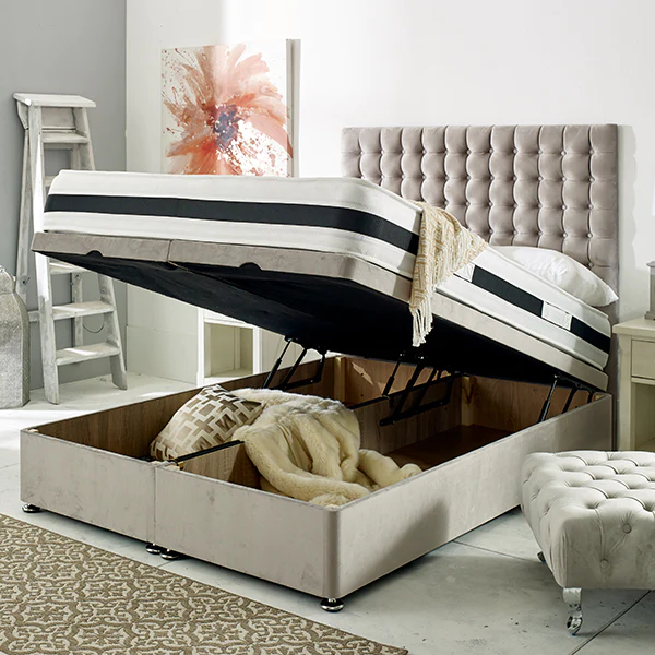 Half Designer Headboard Ottoman Divan Beds