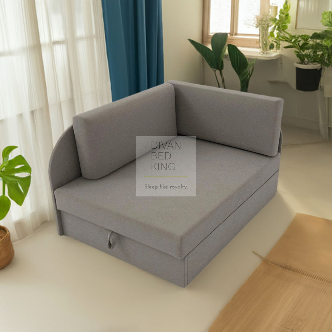 Cuboid Football Green Corner 2 Seater Sofa Bed with Storage