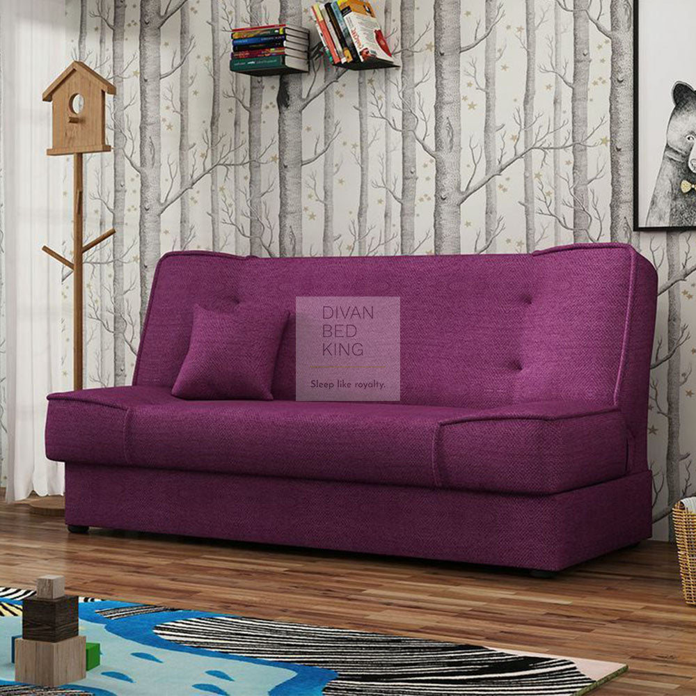 Snug Swyft Purple Linen 2 Seater Sofa Bed with Storage