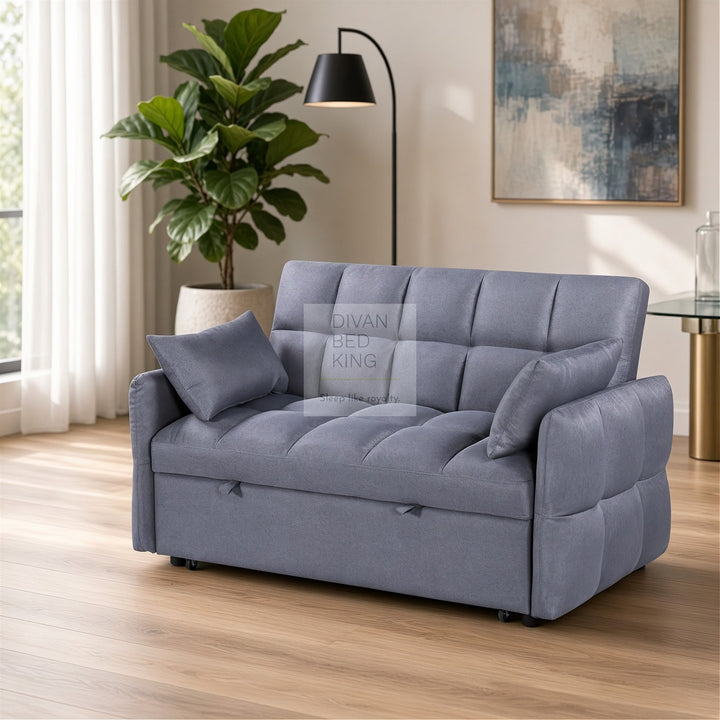 Lyons Grey Reclining Convertible 3 Seater Sofa Bed Pull Out Couch