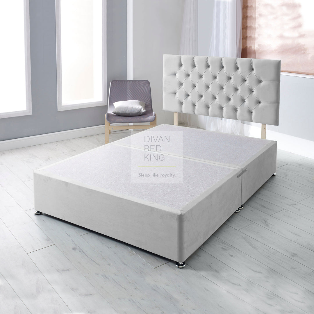 Hermes Reinforced Divan Bed Base with Button Headboard