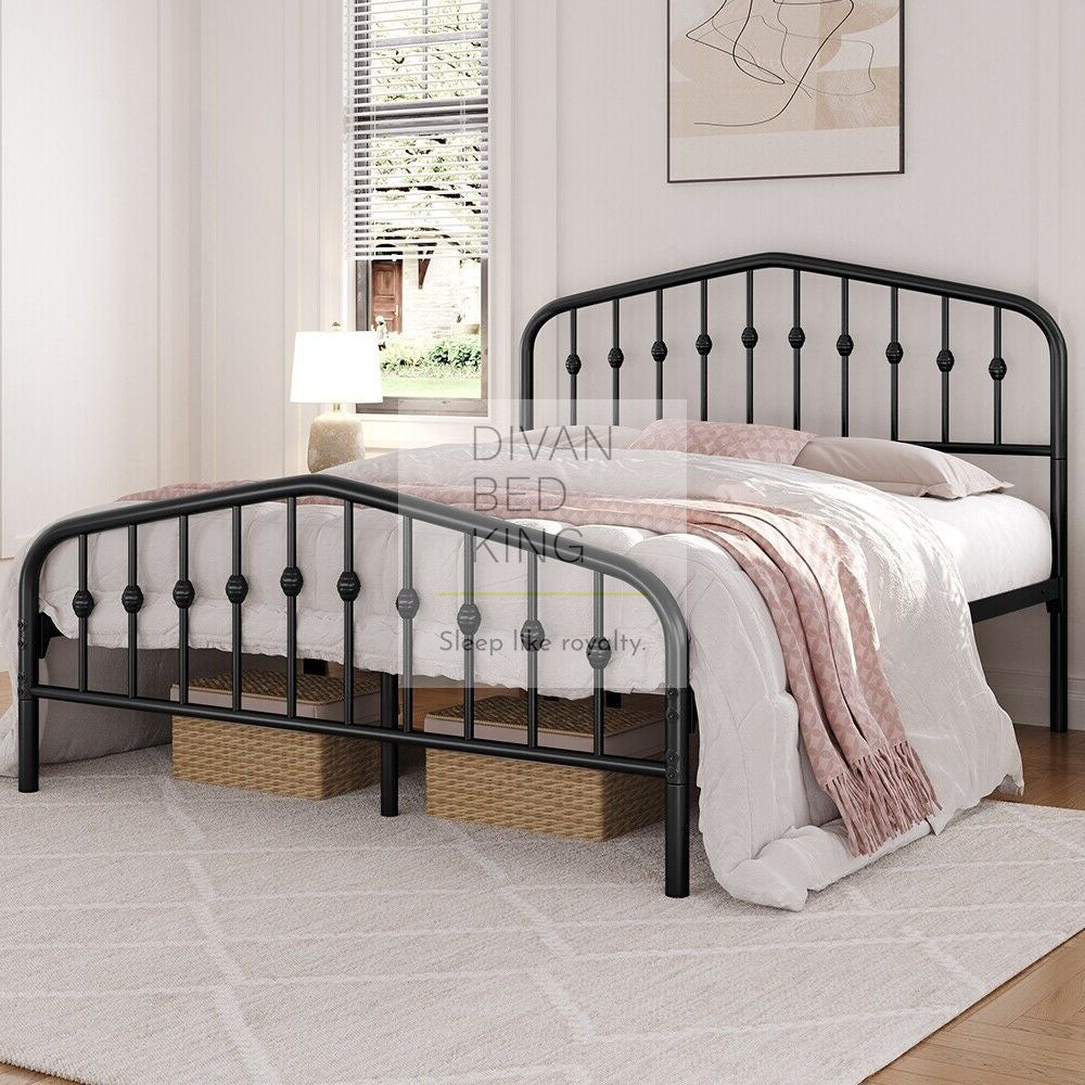 Gatsby Black Metal Bed Frame – Divan Bed King