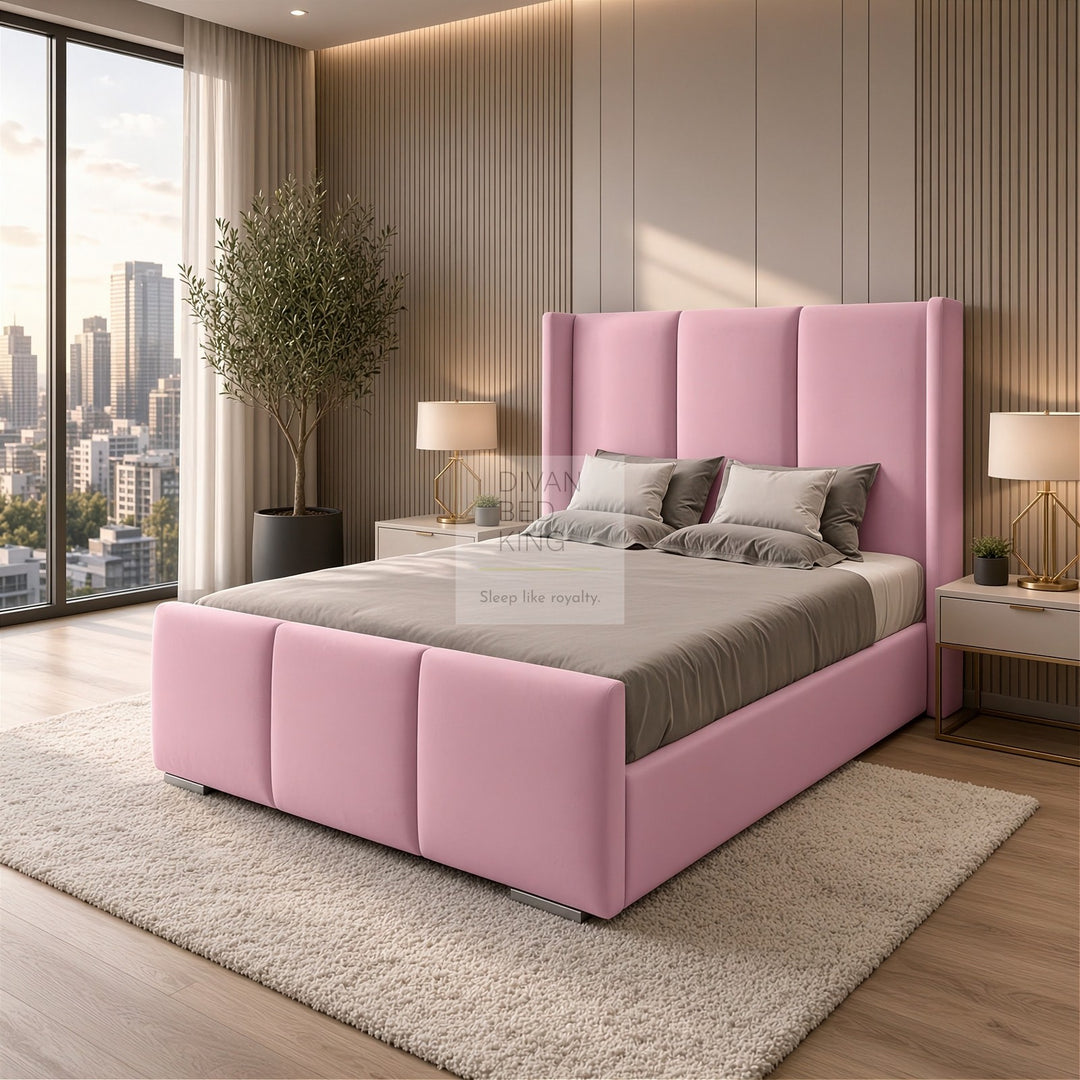 Altamira Luxury Wing Bed Frame with Tall Headboard