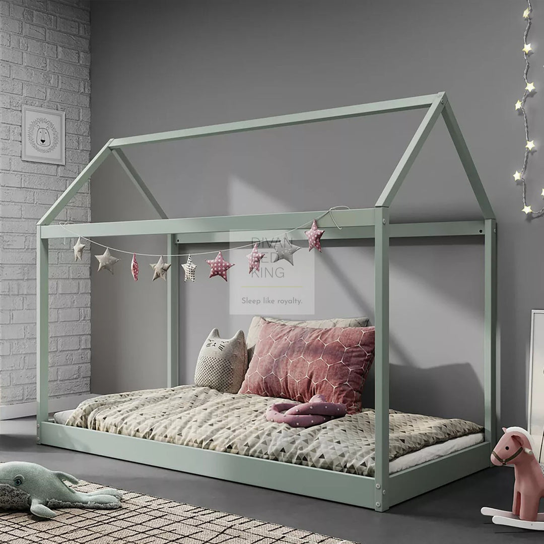 Nerissa Green Treehouse 3ft Single Bed Wooden with Canopy Kids Sleeper Pine House Low Childs