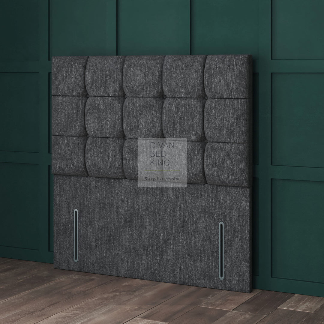 Leya Cube Chenille Design Floor Standing Divan Bed Headboard