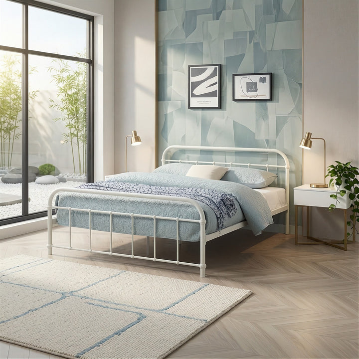 Regent White Metal Hospital Style Bed Frame
