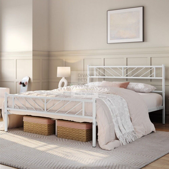 Booker White Metal Bed Frame