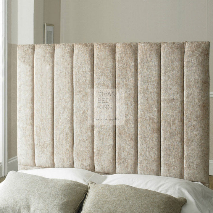 Shaw Panel Design Chenille Floor Standing Divan Bed Headboard