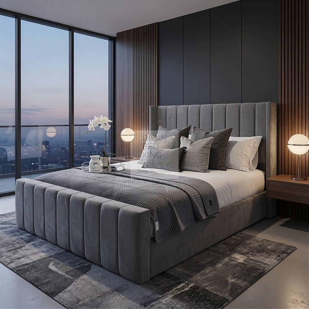 Allisa Luxury Wing Bed Frame with Tall Headboard