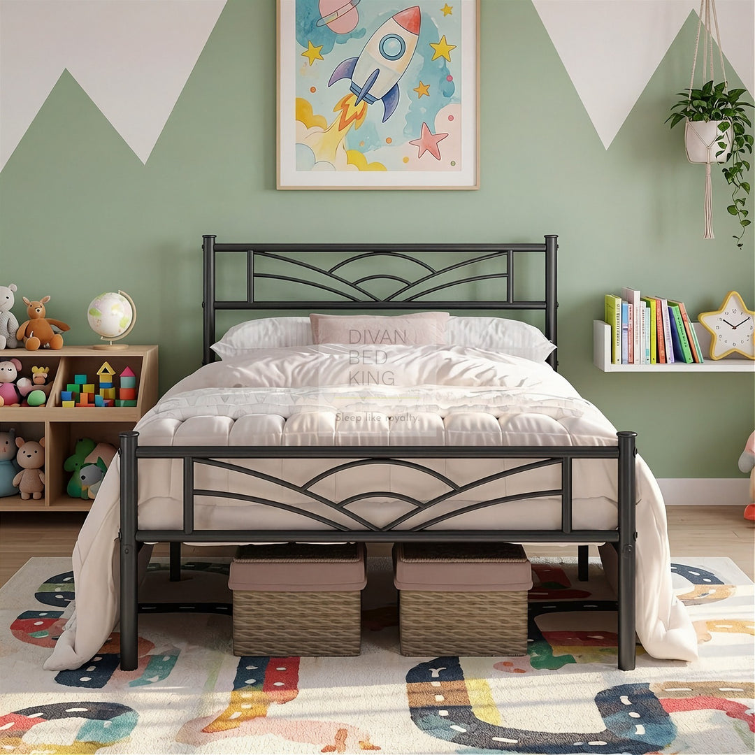 Georgia Kids 3ft Single Black Metal Bed Frame