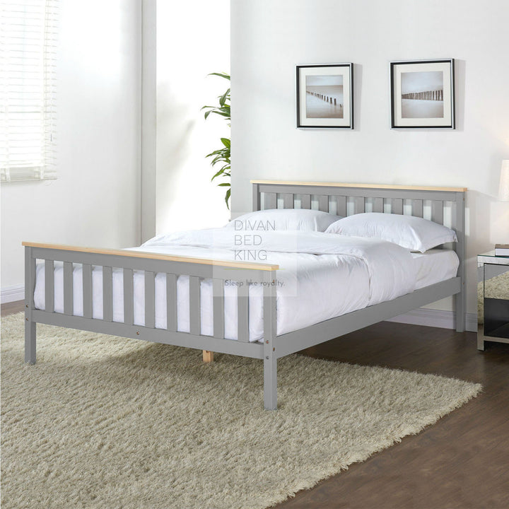 Elyne Light Grey Wooden Bed Frame