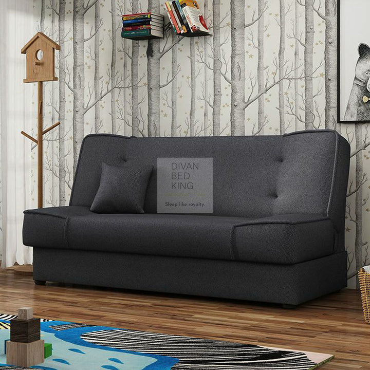 Snug Swyft Dark Grey Linen 2 Seater Sofa Bed with Storage