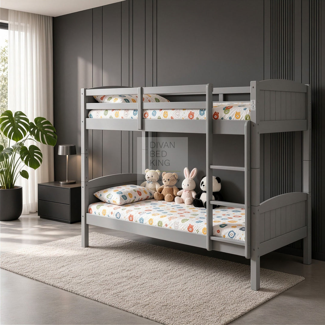 Columbus Detachable Grey Wooden Bunk Bed