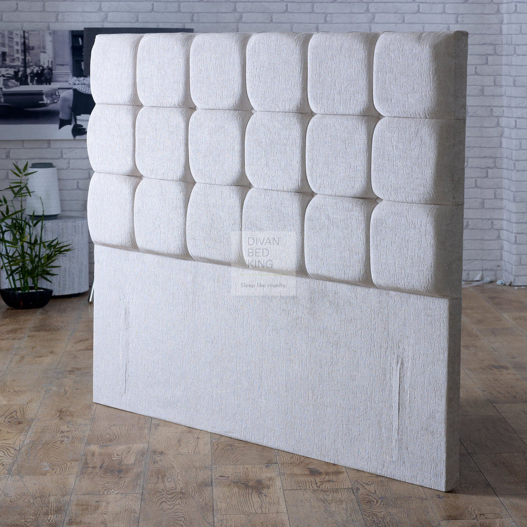 Leya Cube Design Velvet Soft Floor Standing Divan Bed Headboard