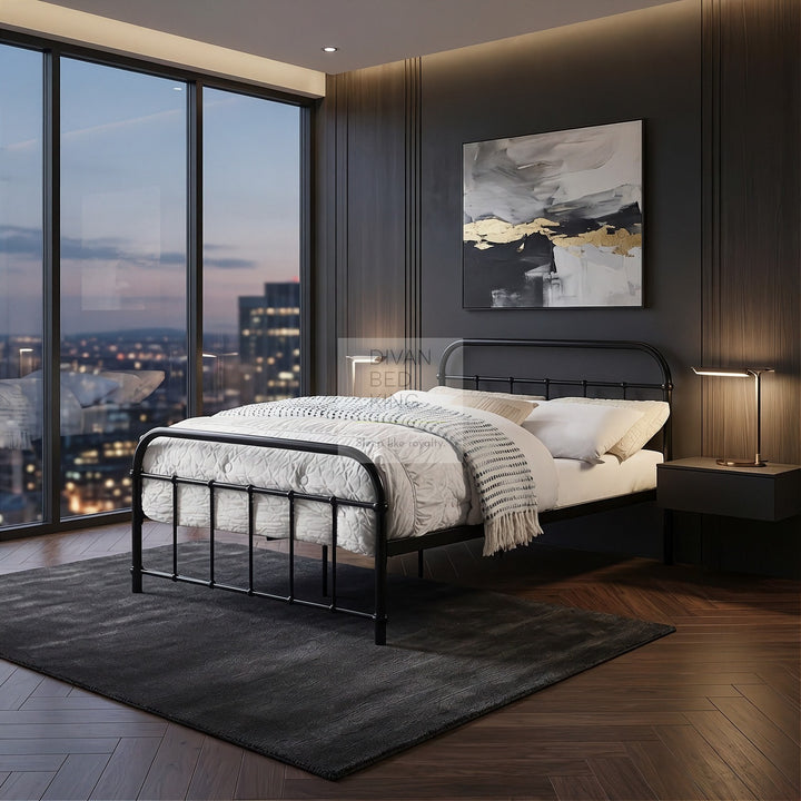 Regent Black Metal Hospital Style Bed Frame