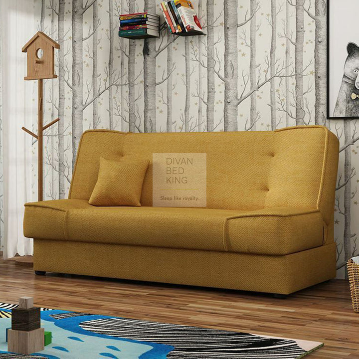 Snug Swyft Turmeric Linen 2 Seater Sofa Bed with Storage