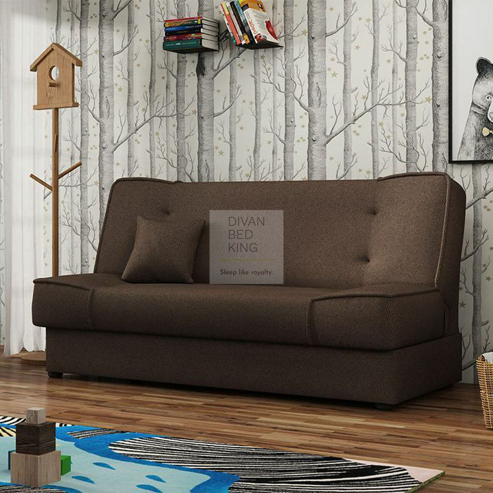 Snug Swyft Brown Linen 2 Seater Sofa Bed with Storage