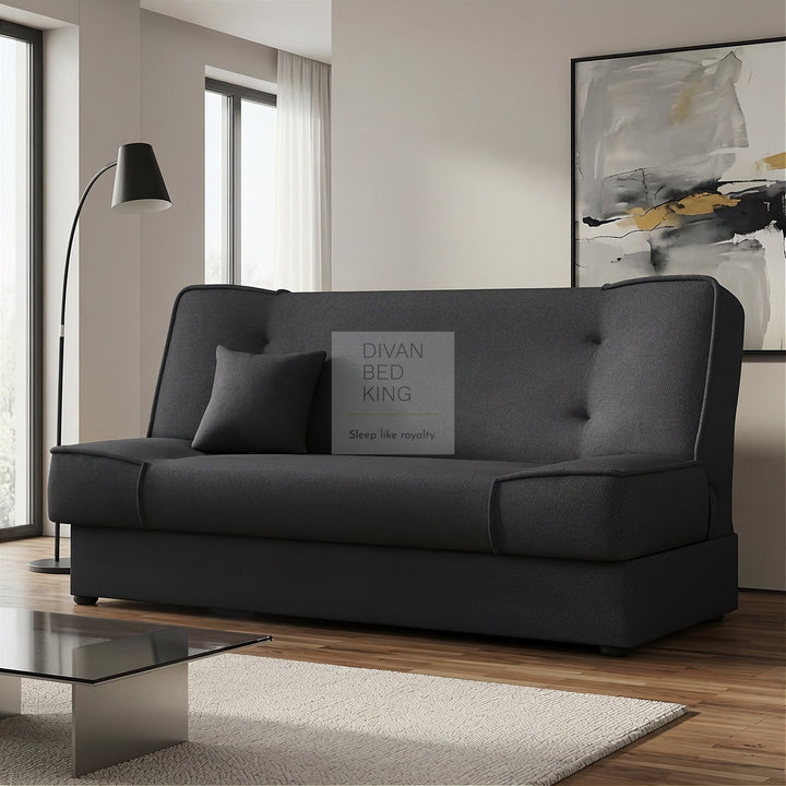 Snug Swyft Dark Grey Linen 2 Seater Sofa Bed with Storage