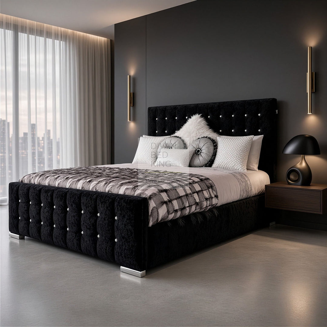 Valencia Luxury Crushed Velvet Upholstered Bed Frame