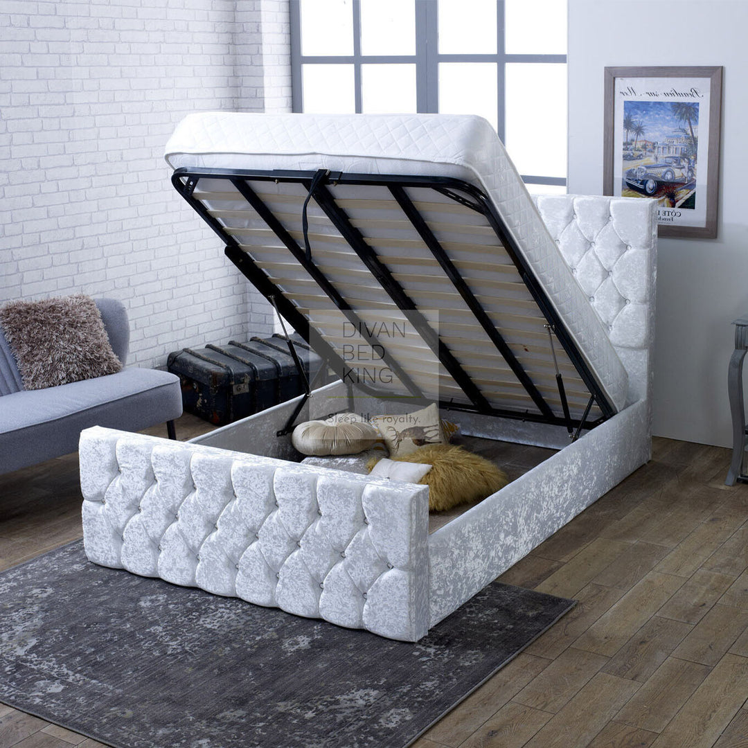 Dina Modern End Lift Ottoman Storage Bed Frame