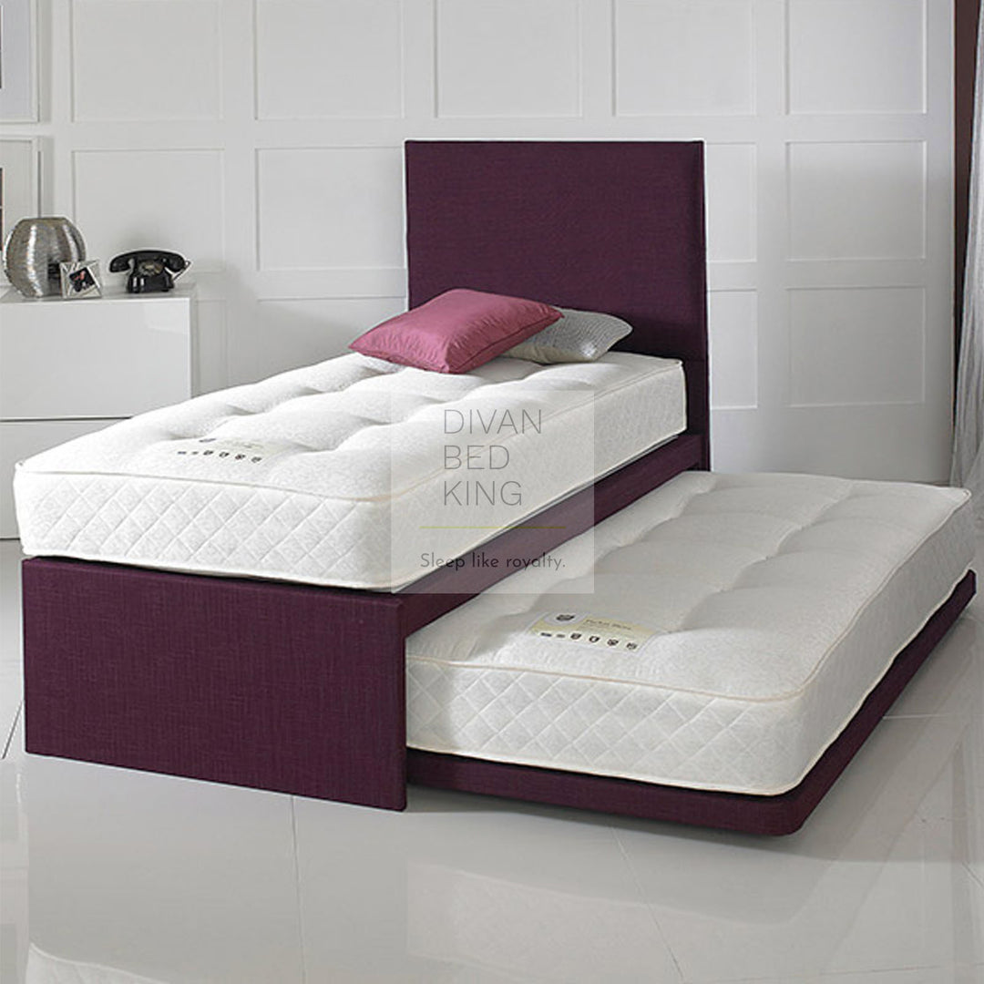 Terrance Trundle Divan Guest Bed with 2 Spring Memory Foam Mattresses