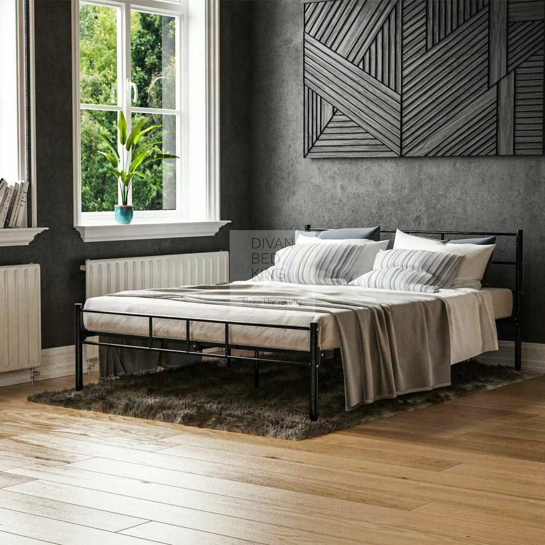 Metal Divan Dravos Black Metal Bed Frame With Drawer Options – Divan Bed King