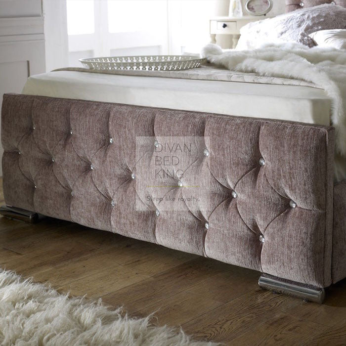 Dina Diamante Fabric Upholstered Bed Frame