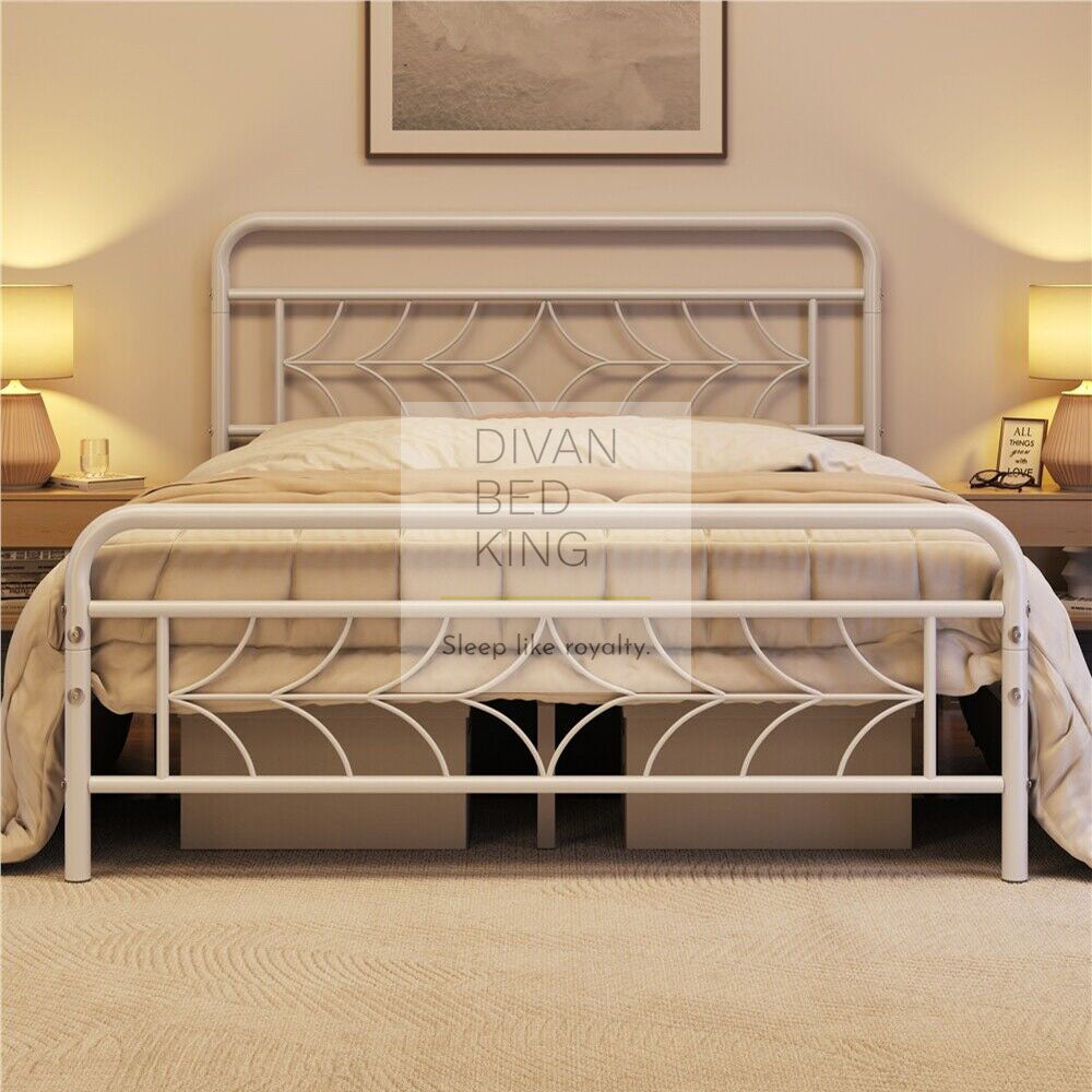 Vector White Metal Bed Frame