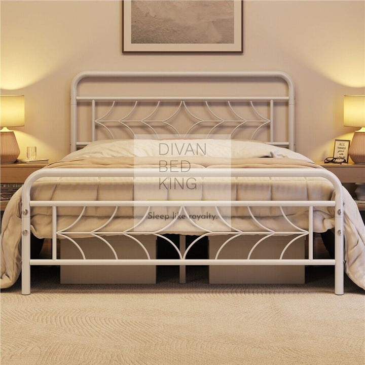 Vector White Metal Bed Frame