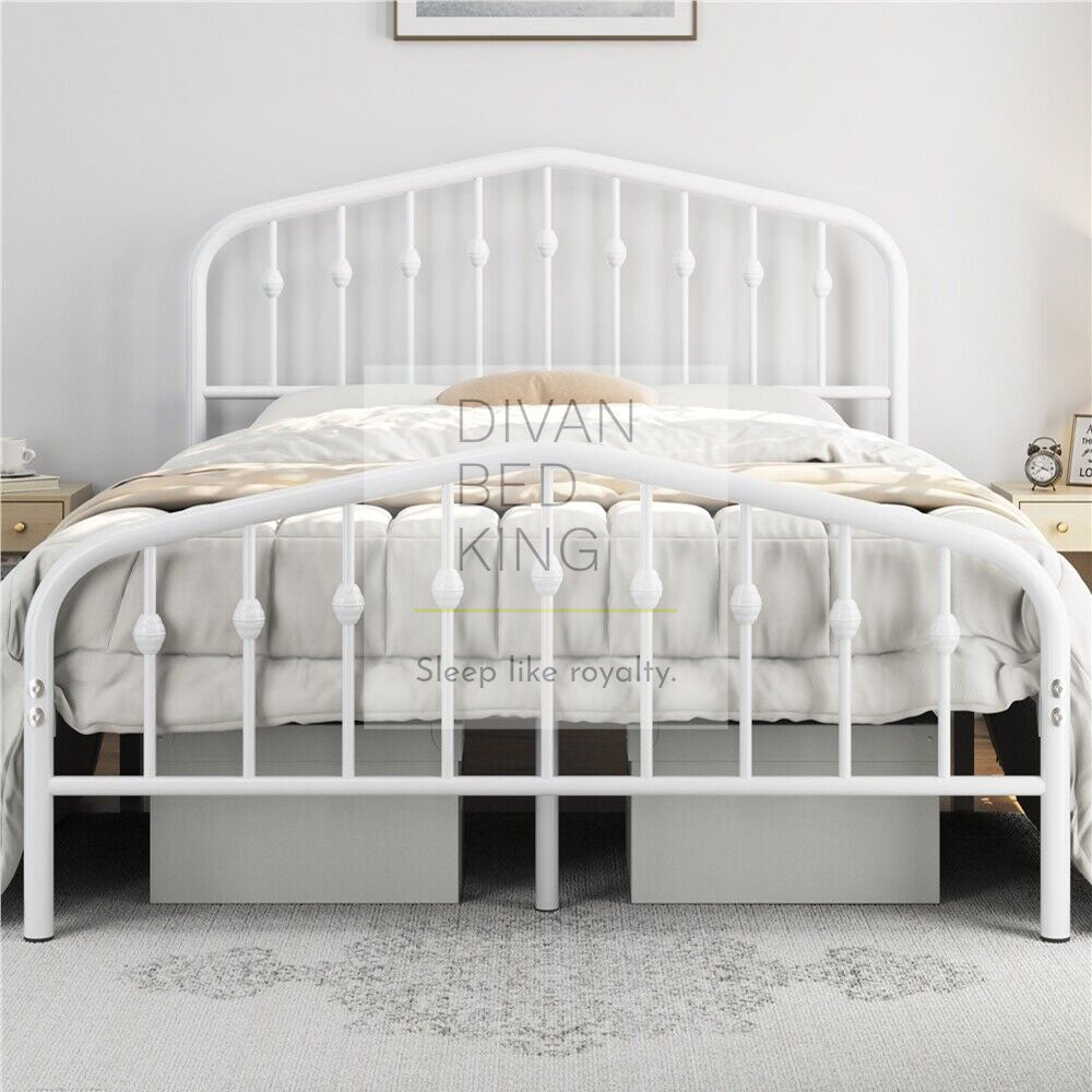 Gatsby White Metal Bed Frame