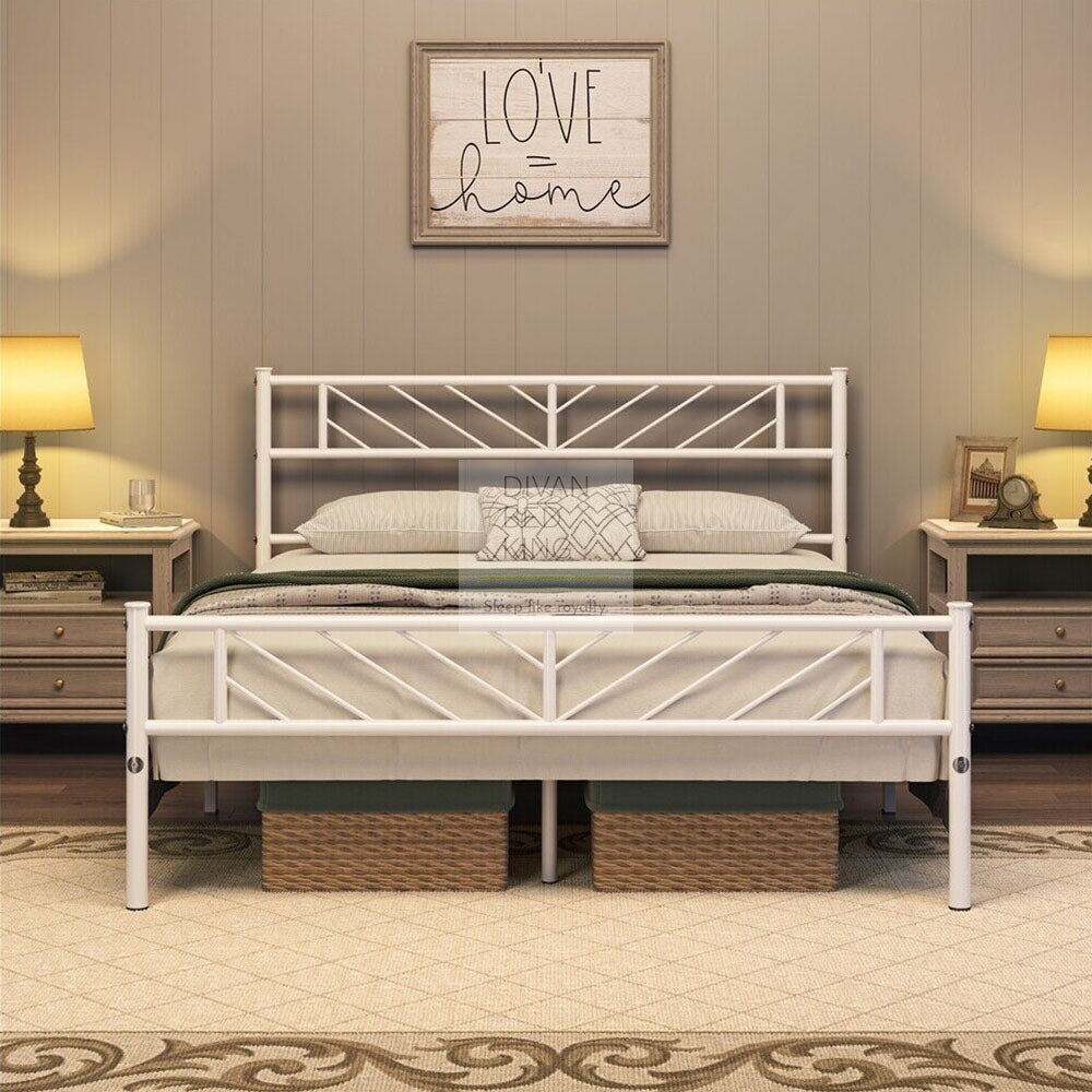 Booker White Metal Bed Frame