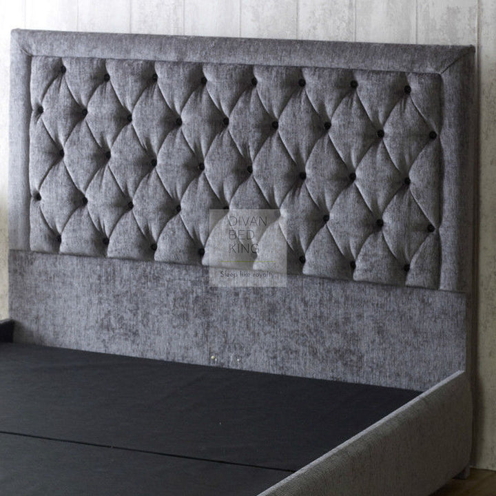 Bethel Chesterfield Design Chenille Floor Standing Divan Bed Headboard