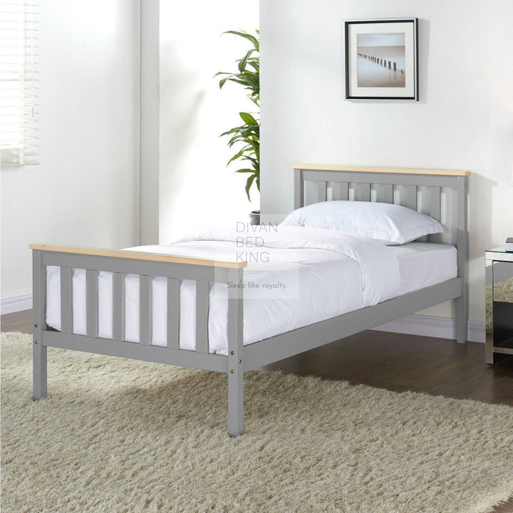 Elyne Light Grey Wooden Bed Frame