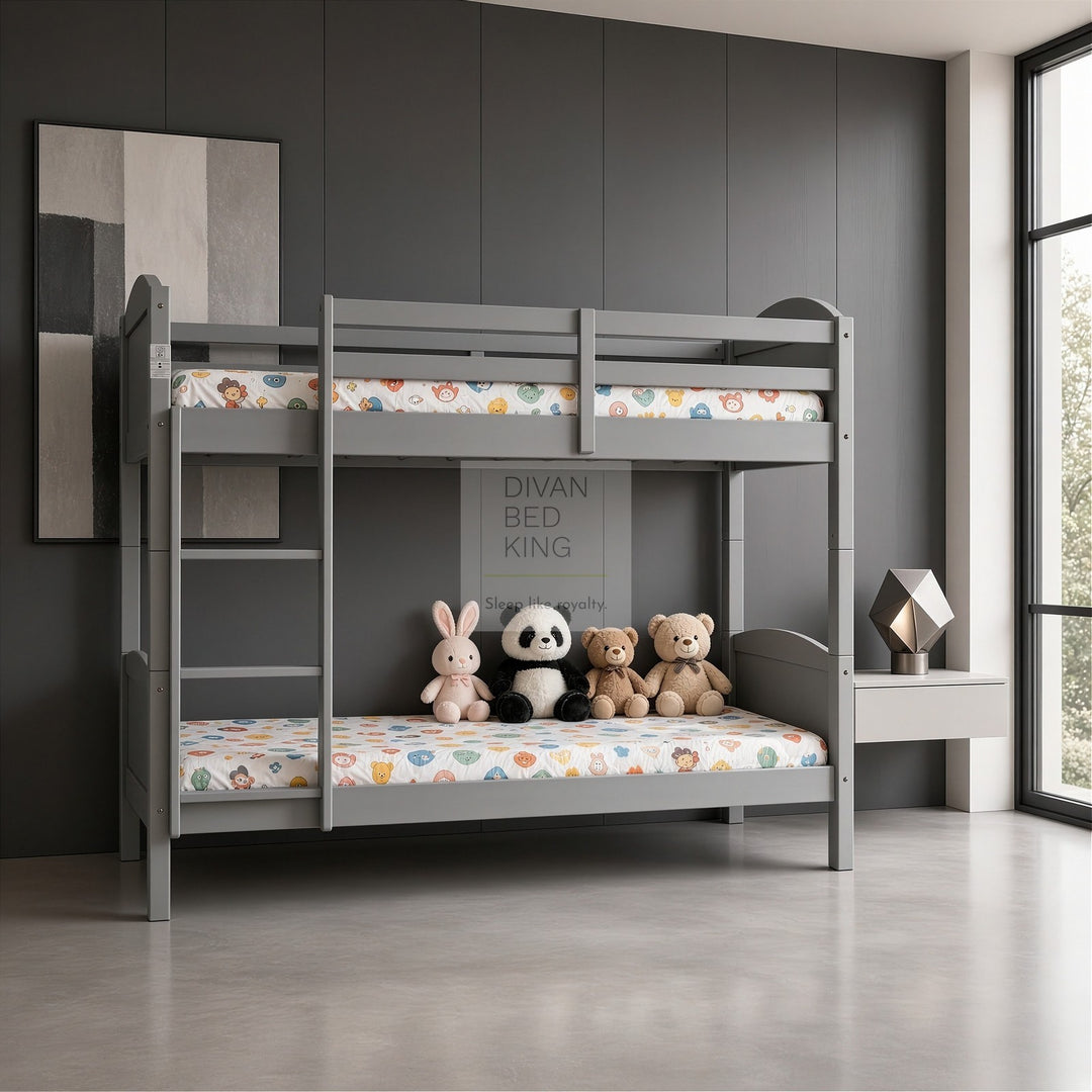 Columbus Detachable Grey Wooden Bunk Bed