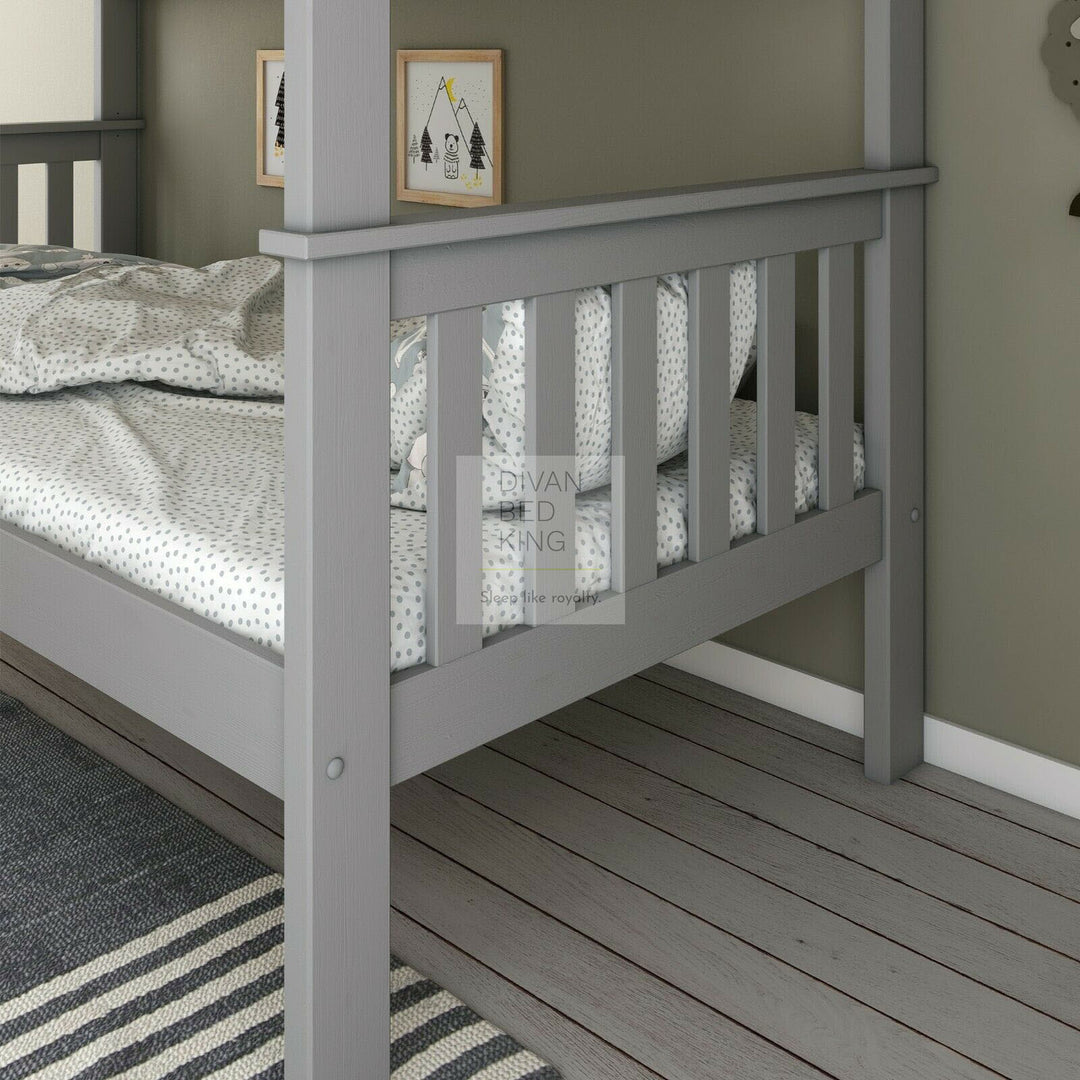 Columbus Detachable Grey Wooden Bunk Bed