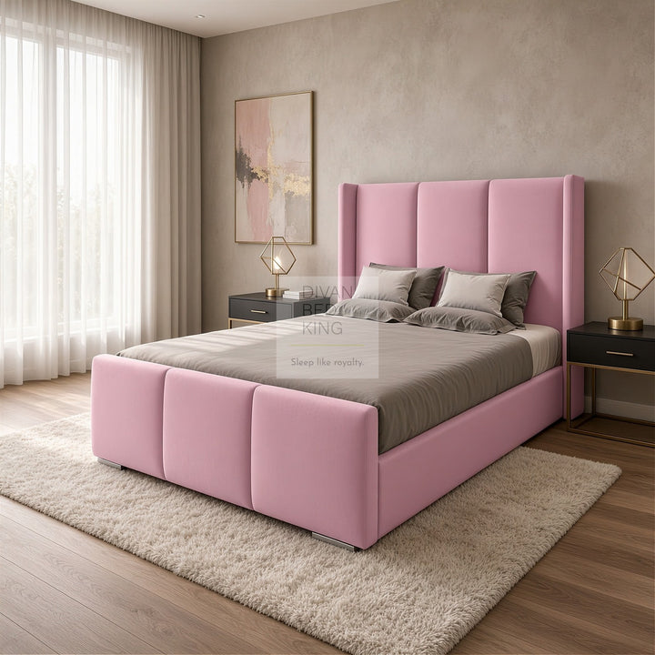 Altamira Luxury Wing Bed Frame with Tall Headboard