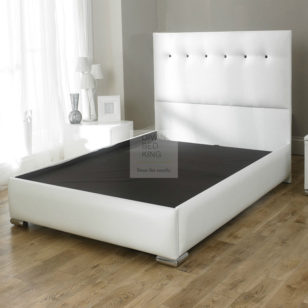 Pearl White Upholstered Bed Frame