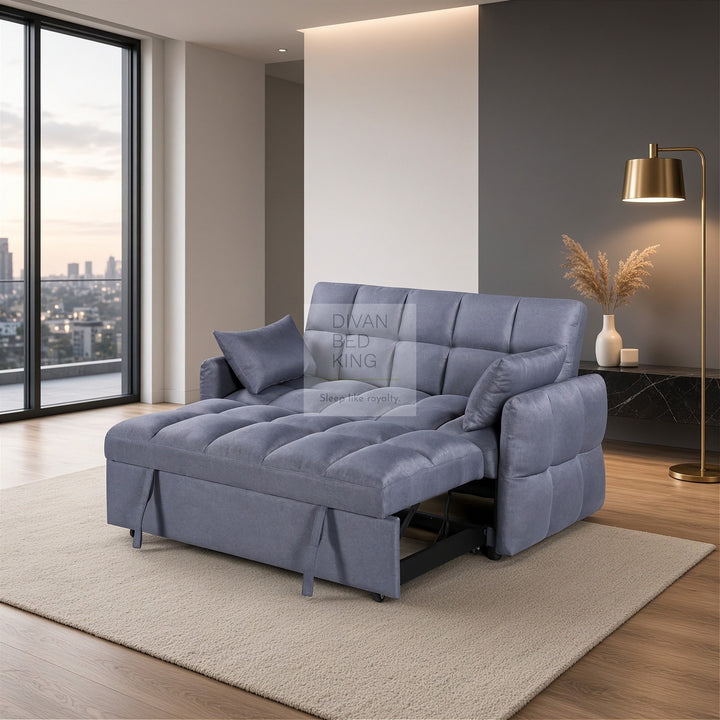 Lyons Grey Reclining Convertible 3 Seater Sofa Bed Pull Out Couch