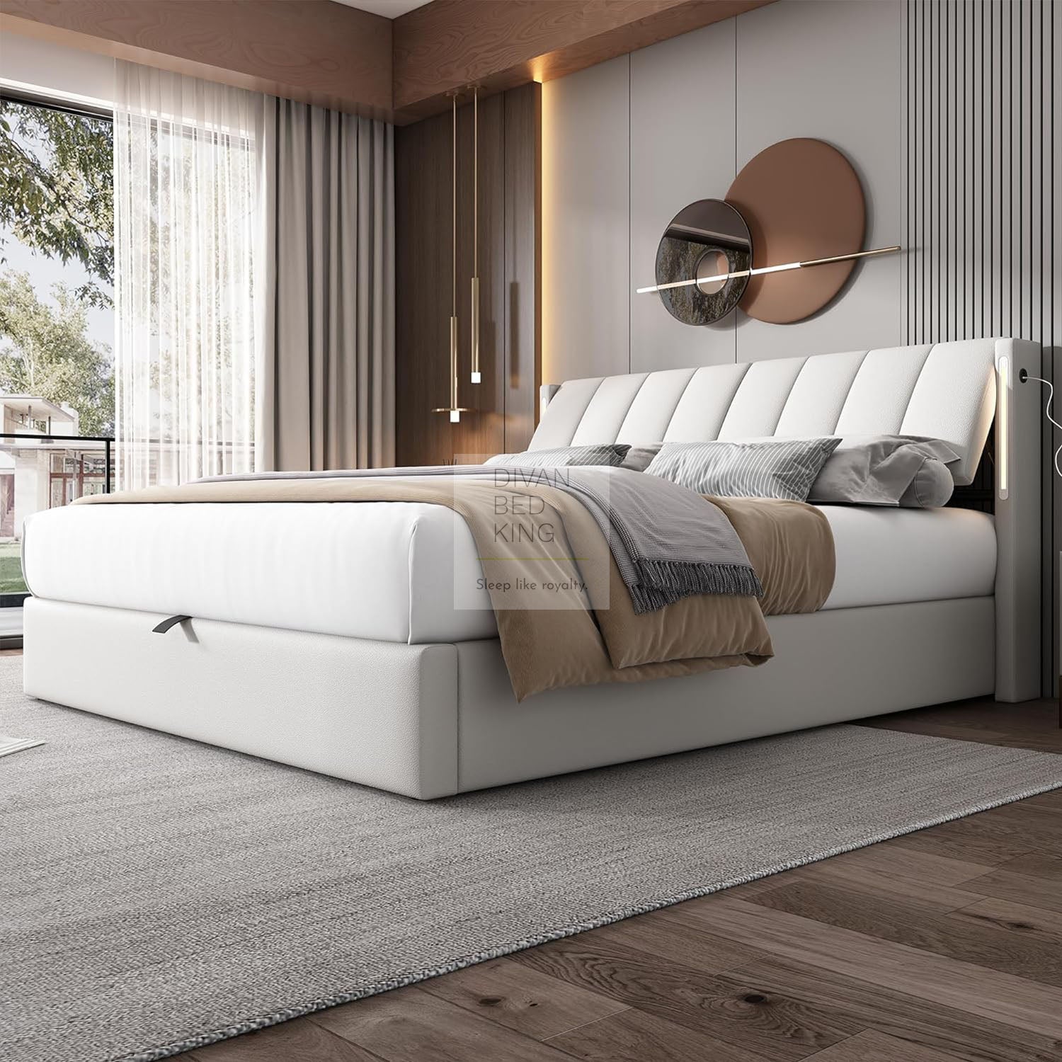 Bed with adjustable headrest discount