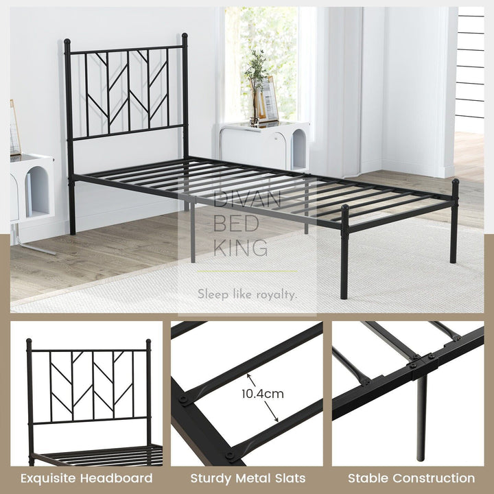 Georgia Kids 3ft Single Black Metal Bed Frame