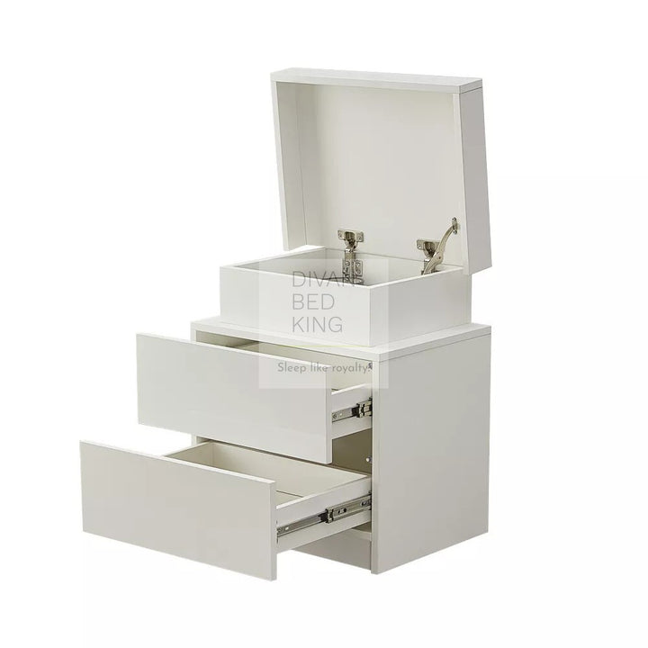 Volo 2 Drawer LED White Gloss Bedside Table