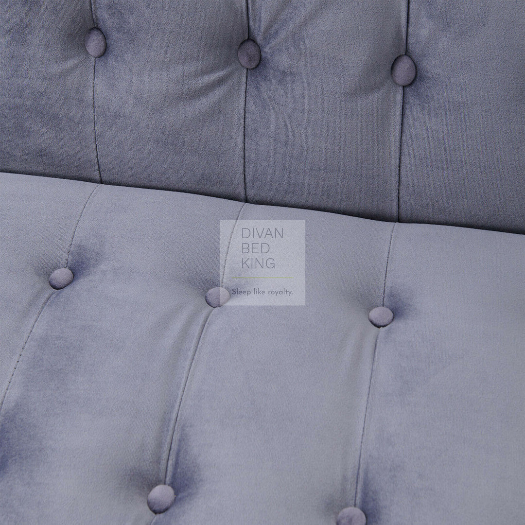 Solera Grey Plush Velvet Sofa Bed with Rose Gold Legs