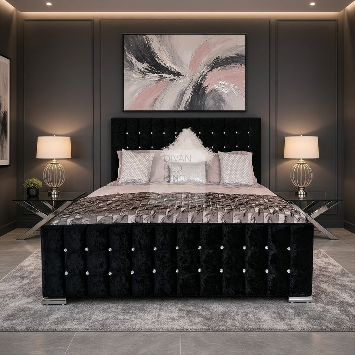 Valencia Luxury Crushed Velvet Upholstered Bed Frame
